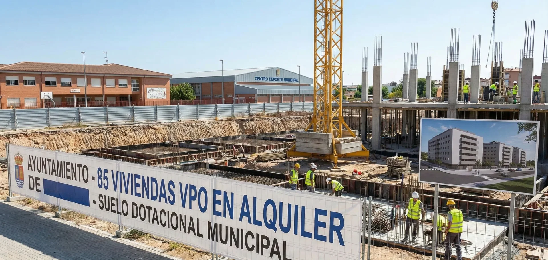 Ayuntamiento inicia construcción de **85** viviendas de protección oficial en suelo municipal.